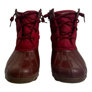 Sperry Syren Gulf Quilted Nylon Red Burgundy Duck Boots Women’s Size 10